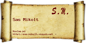 Sas Mikolt névjegykártya